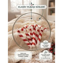 Partyora Yılbaşı Kırmızı Beyaz Şeker Bastonu Candy Cane (6'lı Paket)