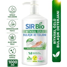 Sır Bio Bitkisel Özlü Elde Bulaşık Deterjanı 1000 ml Aloe Vera İçerikli Doğal Formül