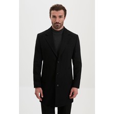 MCR Düz Slim Fit Klasik Yün Erkek Kaban
