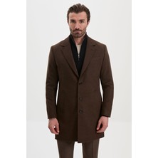 MCR Düz Slim Fit Klasik Yün Erkek Kaban