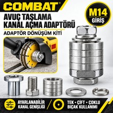 Combat M14 Avuç Taşlama Kanal Açma Disk Adaptörü Spiral Kanal Açma Adaptörü – Ayarlanabilir Dönüşüm Kiti