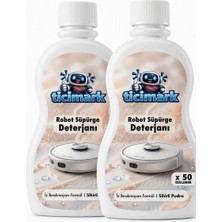 Ticimark Robot Süpürge Deterjanı Pudra 2X500ML - Roborock, Xiaomi, Mop Pro ile Uyumlu - Pudra Kokulu 2 Li Paket