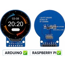 1.28" 240X240 IPS Tft LCD Grafik Ekran Modülü - GC9A01 Spı Yuvarlak Ekran