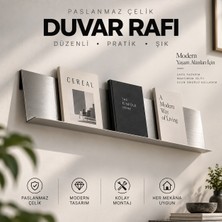 Lidersan Paslanmaz Çelik Duvar Rafı – Kitaplık, Dergilik ve Dekoratif Raf