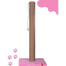 90CM Catnipli Kalın Borulu Dev Tırmalama Tahtası (Pembe)