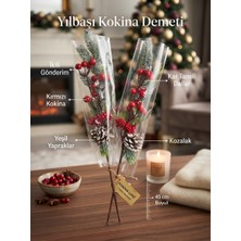 Partyora Karlı Dokunuş Yılbaşı Kokina Demeti (45 cm - Ikili Set)