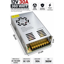 Dila’s Home 12V 30 Amper | 360 Watt | LED Trafosu | Kamera Trafosu | Kalın Kasa Fan'lı Trafo |