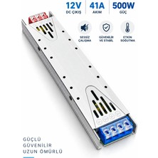 Dila’s Home 12V 41 Amper | 500 Watt | LED Trafosu | Kamera Trafosu | Sessiz Trafo |