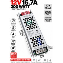Dila’s Home 12V 16.7 Amper | 200 Watt | LED Trafosu Mini Slim Trafo | Sessiz Trafo |