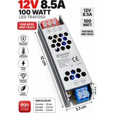 Dila’s Home 12V 8,5 Amper | 100 Watt | LED Trafosu Mini Slim Trafo | Sessiz Trafo |