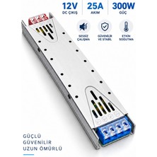 Dila’s Home 12V 25 Amper | 300 Watt | LED Trafosu | Kamera Trafosu | Sessiz Trafo |