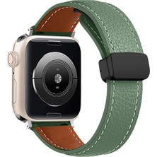 Umut Tekno Uryport Apple Watch 42MM KR414 Daks Deri Kordon - Koyu Yeşil
