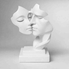 Layer Forge 3D Öpüşen Çift Biblosu Dekoratif Heykel – Romantik Aşk Figürü – Ev ve Masa Dekorasyonu