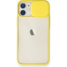 Umut Tekno Uryport Apple iPhone 11 Kılıf Palm Buzlu Kamera Sürgülü Silikon - Sarı