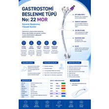 Galena Mor Gastrostomi Tüpü %100 Silikon Tüp 22fr Medikal Standartlara Uygun Yumuşak Yapı