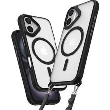 Umut Tekno Uryport Apple iPhone 16 Kılıf Enka Magsafe Silikon Kılıf - Siyah
