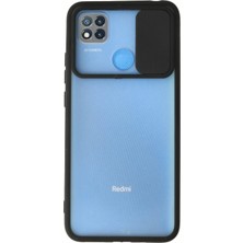 Umut Tekno Uryport Xiaomi Redmi 9c Kılıf Palm Buzlu Kamera Sürgülü Silikon - Siyah