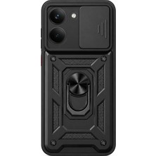 Mopal Glide Serisi Sürgülü Kamera Korumalı ve Yüzük Standlı Poco X8 Pro Uyumlu Kılıf