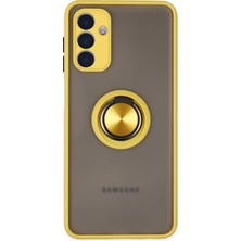 Umut Tekno Uryport Samsung Galaxy A04S Kılıf Montreal Yüzüklü Silikon Kapak - Sarı