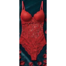 Lapita Lingerie Dantelli Kırmızı Tulum
