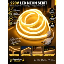 Tekno Light 220 Volt Neon LED Tak Çalıştır Günışığı Renk Esnek Hortum LED Suya Dayanıklı Şerit Aydınlatma