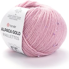 Yarnart Alpaca Gold Paillettes Pembe El Örgü Ipi 9306