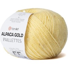 Yarnart Alpaca Gold Paillettes Sarı Örgü Ipi 9318