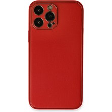 Umut Tekno Uryport Apple iPhone 13 Pro Max Kılıf Coco Deri Silikon Kapak - Kırmızı