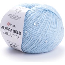 Yarnart Alpaca Gold Paillettes Açık Mavi El Örgü Ipi 9305