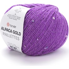 Yarnart Alpaca Gold Paillettes Mor El Örgü Ipi 9308