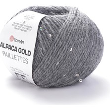 Yarnart Alpaca Gold Paillettes Gri El Örgü Ipi 9304
