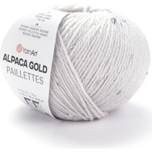 Yarnart Alpaca Gold Paillettes Açık Gri El Örgü Ipi 9303