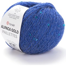 Yarnart Alpaca Gold Paillettes Mavi El Örgü Ipi 9309