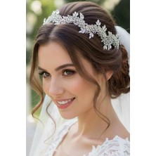 Hayalperest Boncuk Gelin Tacı Kristal Taşlı El Yapımı Lüks Gelin Saç Aksesuarı Nişan ve Nikah Tacı