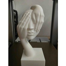 Layer Forge 3D Kadın Büstü Dekoratif Heykel – Modern Kadın Yüz Figürü – 3D Biblo – Salon, Ofis ve Masa Dekorasyonu