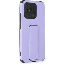 Umut Tekno Uryport Xiaomi Redmi 10C Kılıf Mega Standlı Silikon - Lila