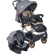 Tommybaby Cross Travel Çift Yönlü Bebek Arabası Seyahat Sistem Puset Gri