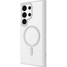 Zore Galaxy S24 Ultra Kılıf Magsafe Şarj Özellikli Teqsma Krom Magsafe Silikon Kapak