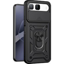 Zore Tecno Spark 40 5g Kılıf Magnetik Standlı Kamera Korumalı Teqsma Sürgülü Vega Kapak