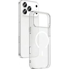 Zore iPhone 17 Pro Kamera Korumalı M-Safe Şarj Özellikli Şeffaf Teqsma London Silikon Kapak