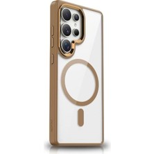 Zore Galaxy S25 Ultra Kılıf Magsafe Şarj Özellikli Teqsma Krom Magsafe Silikon Kapak