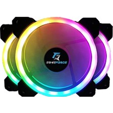 Ayrex Dualrıng 3X120MM Sese Duyarlı A-Rgb Kasa Fanı