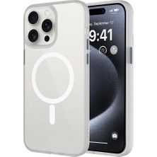 Zore iPhone 15 Pro Max Kılıf Mat Arka Yüzey Wireless Şarj Özellikli Teqsma Flet Magsafe Kapak