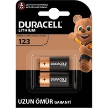 Duracell CR123 / CR123A / CR17345 3 Volt Lityum Pil (2'li Paket)