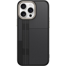 Zore iPhone 15 Pro Max Kılıf M-Safe Şarj Özellikli Karbon Fiber Görünümlü Teqsma Antina Kapak