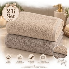 Yelay Home 2’li Pamuklu El Yüz Havlusu Seti Yumuşak Dokulu Banyo Havlusu -50X90 cm
