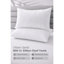 Hig Store Vitten  %100 Silikon Elyaf Dolgu Antibakteriyel Yastık - Otel Tipi 800 gr 2 Adet
