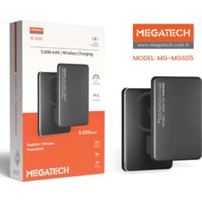 Megatech MG-MGS05 5.000 Mah Siyah Powerbank Magsafe Wıreless (Hızlı Şarj)
