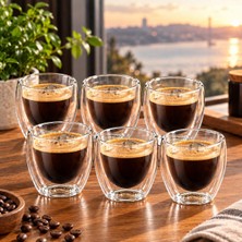 Work Pasaj 12 Adet Çift Cidarlı Espresso Bardağı 80 ml