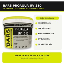 Bars Arge Toptan Proaqua Uv 310 Uv Dayanımlı, Süper Elastik, Akrilik Su Yalıtım Malzemesi Iç ve Dış Mekanlarında, Beton ve Şap Zeminlerde,gri 5 kg